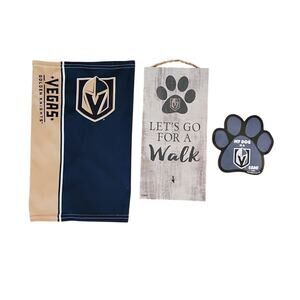 Bundle of Vegas Golden Knights gear for your pet, sign, clothing , car sticker
